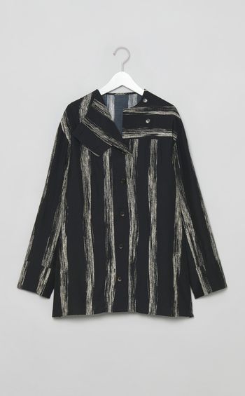 ステッチストライププリントブラウス