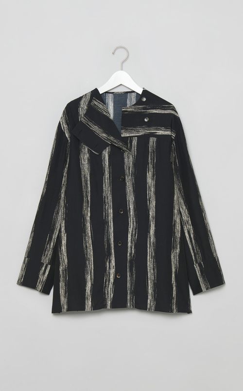 ステッチストライププリントブラウス