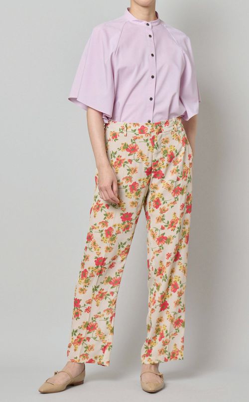フラワープリントストレートパンツ