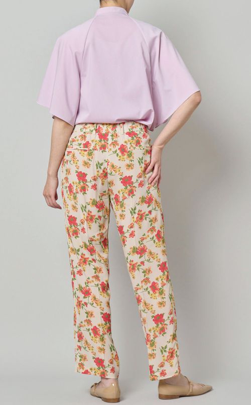 フラワープリントストレートパンツ