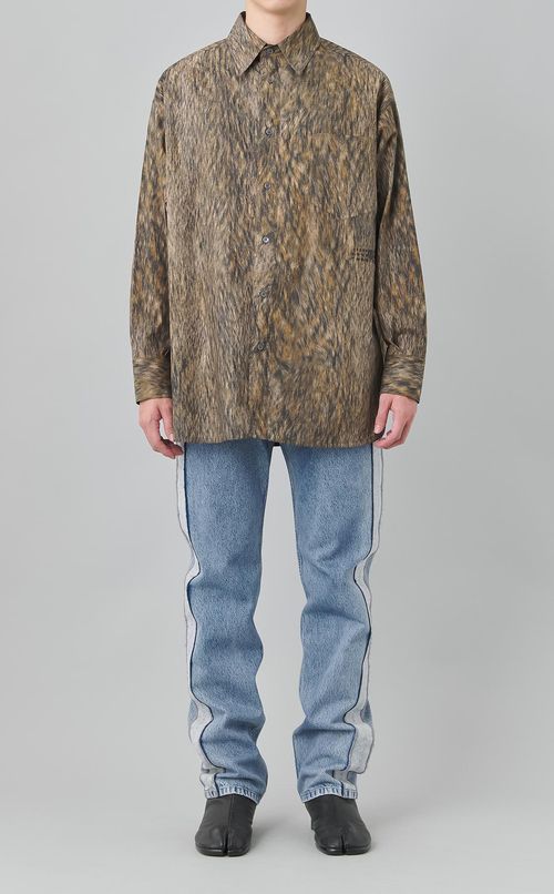 コットンプリントロングスリーブシャツ