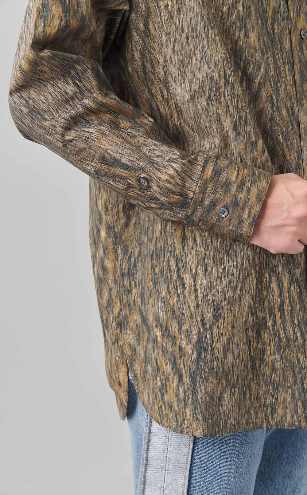 コットンプリントロングスリーブシャツ