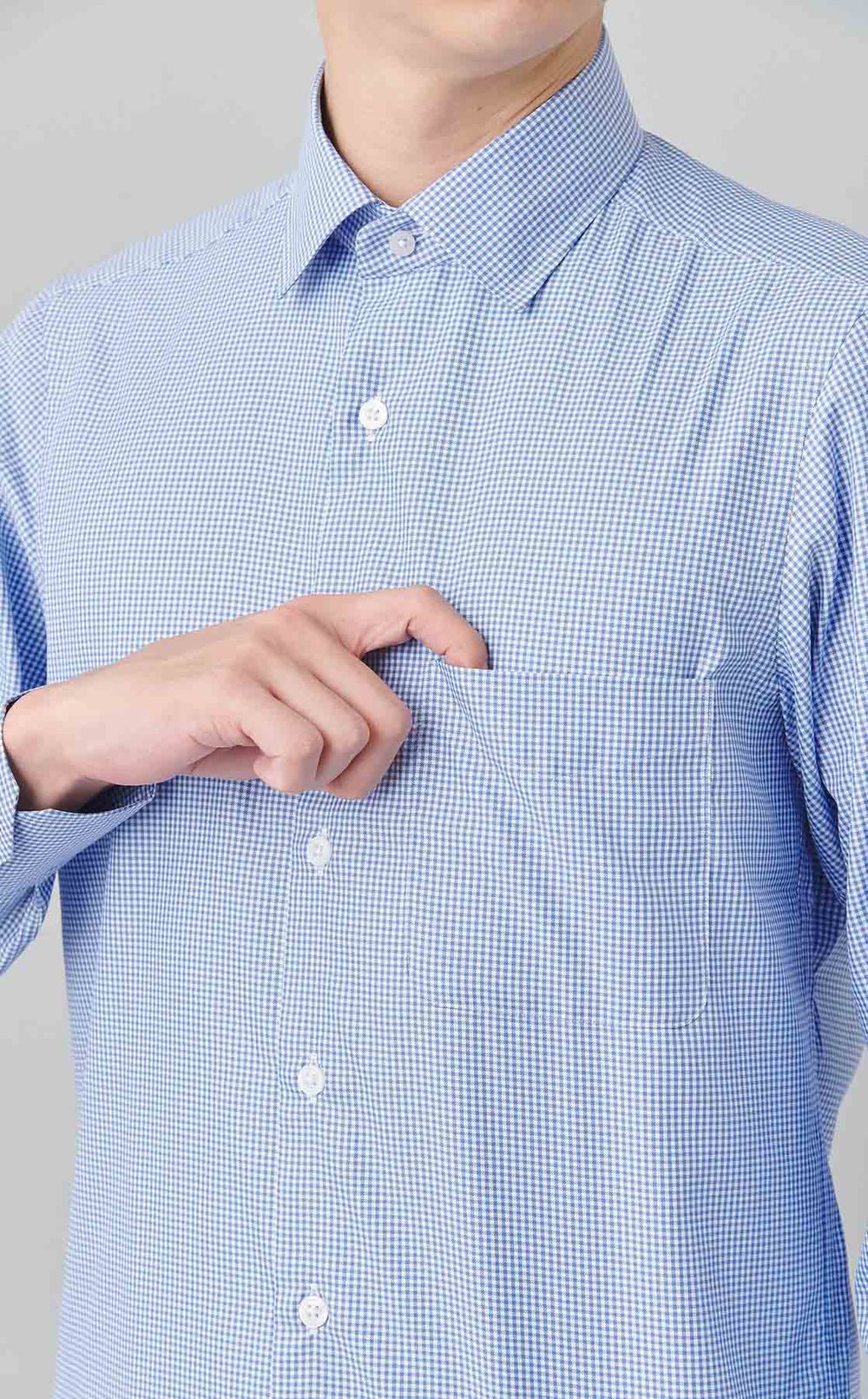 トロッターセミワイドギンガムシャツ