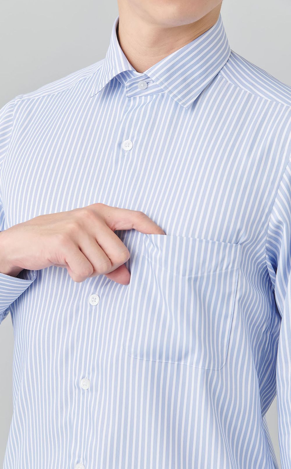 トロッターセミワイドストライプシャツ