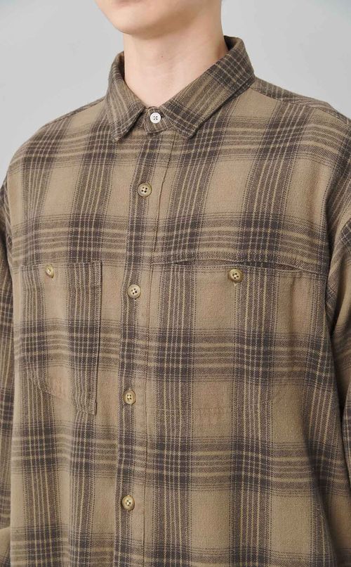 コットンネルチェックワークシャツ