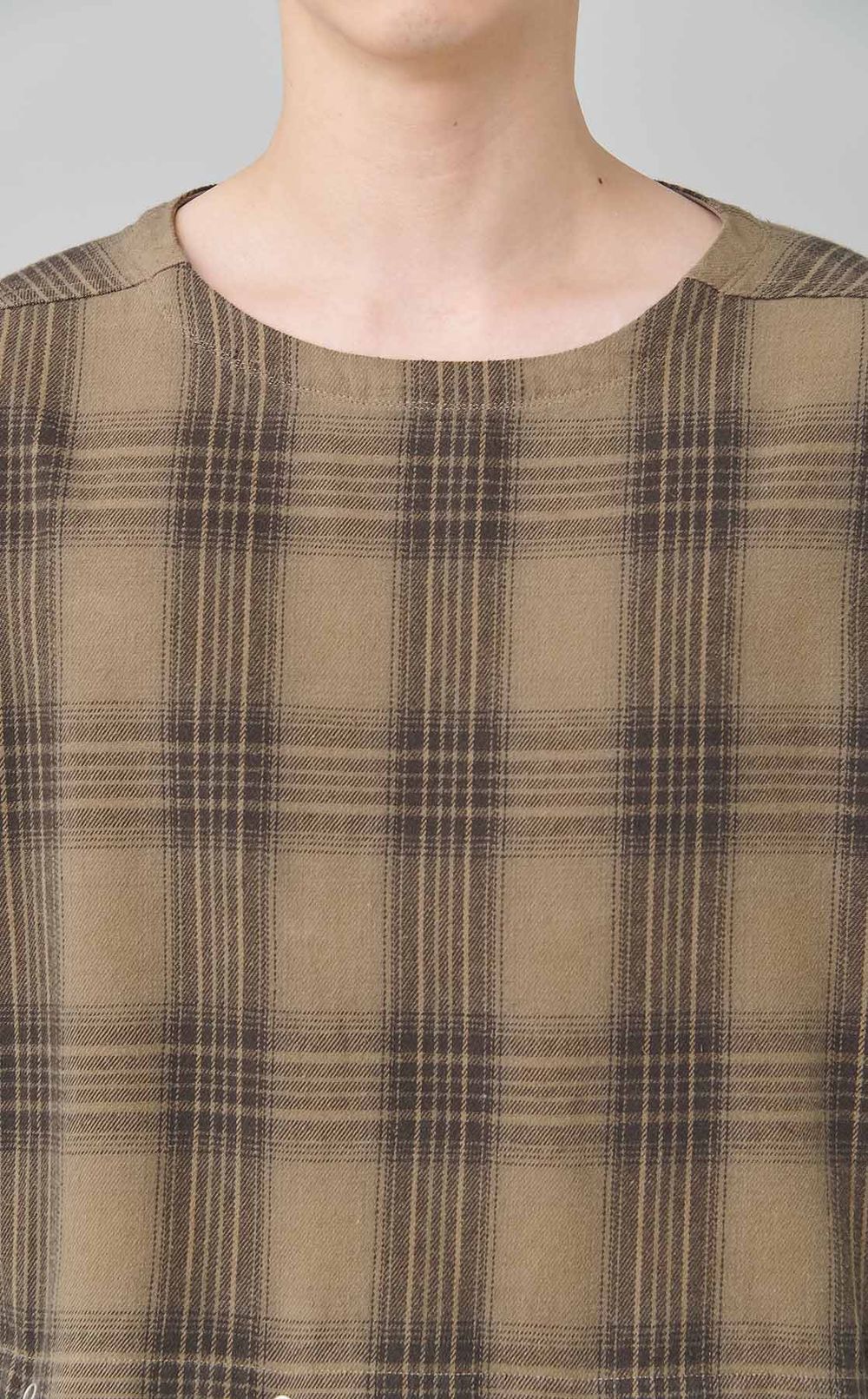 コットンネルチェックプルオーバー