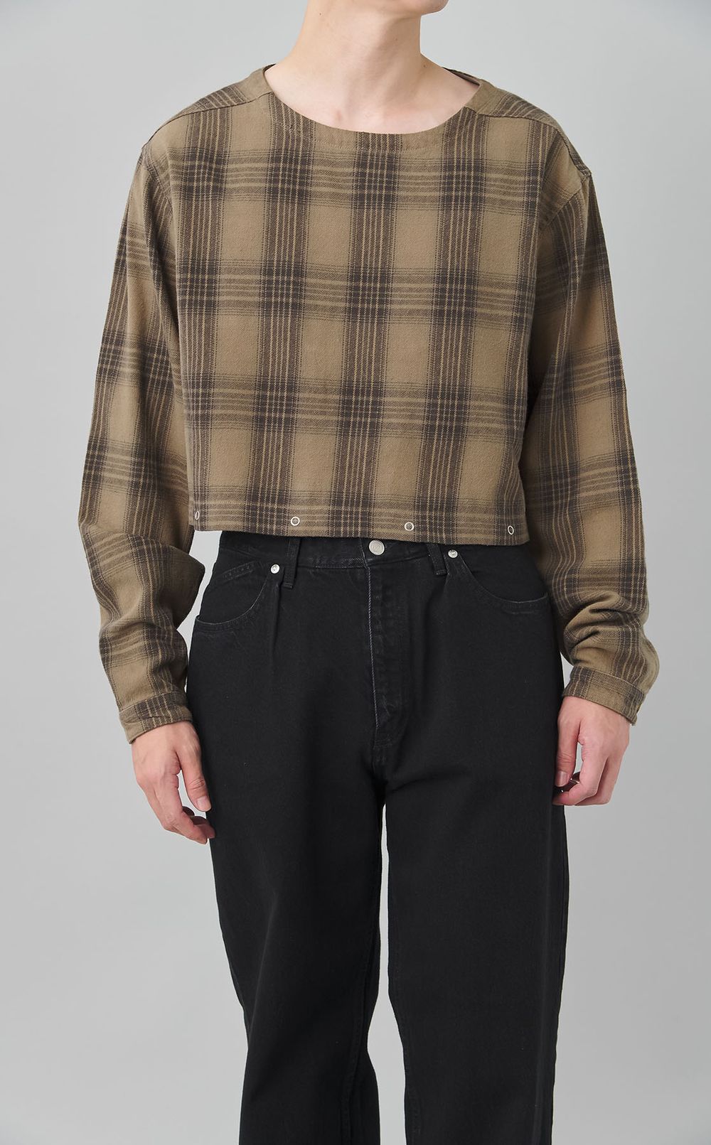 コットンネルチェックプルオーバー