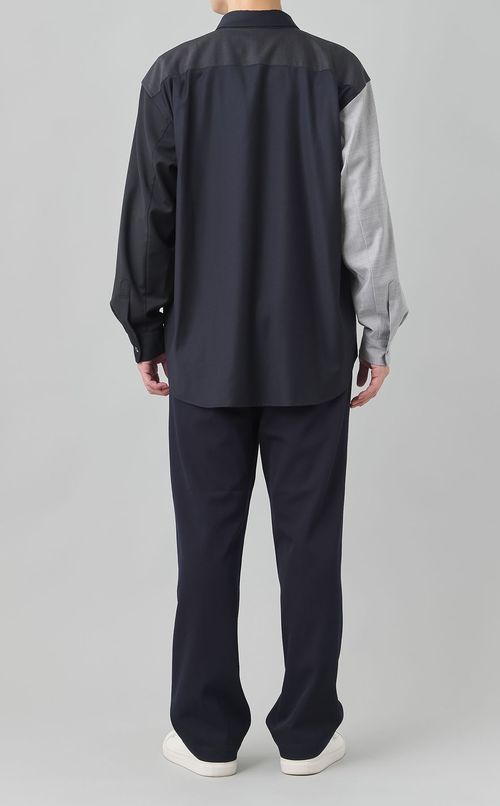 カラーミックスウールレギュラーシャツ