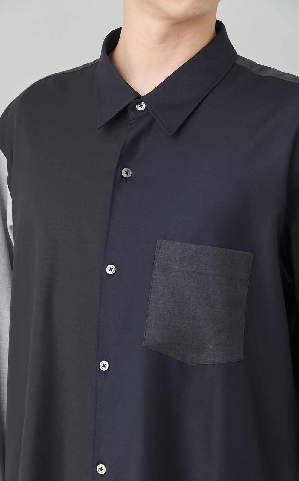 カラーミックスウールレギュラーシャツ