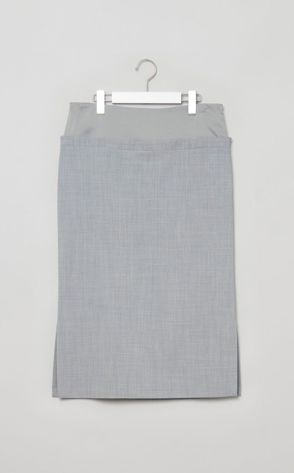 異素材アイラインスリットミディスカート