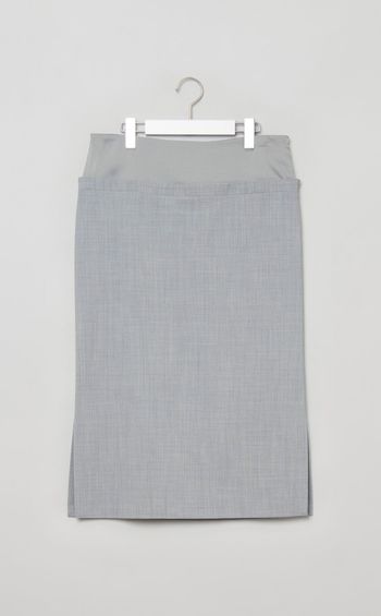 異素材アイラインスリットミディスカート