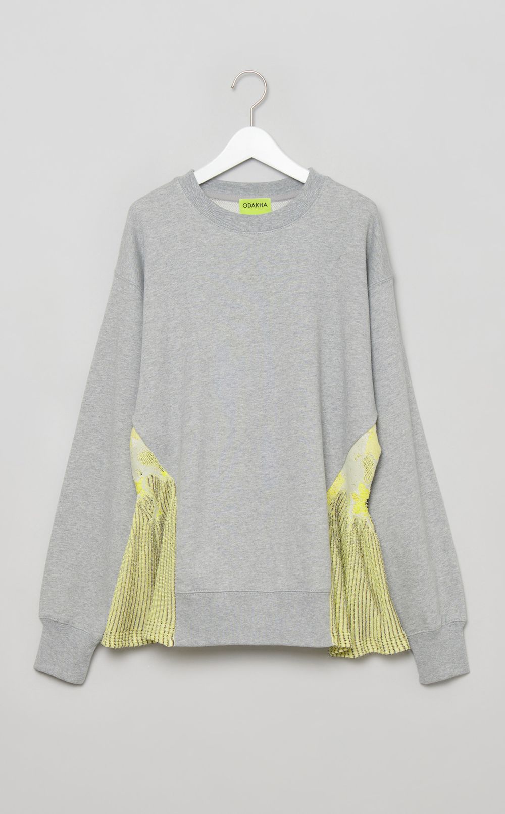 フラワージャガード切替スウェットトップス