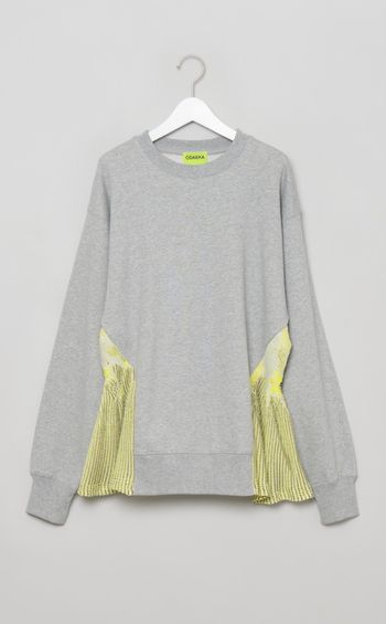 フラワージャガード切替スウェットトップス