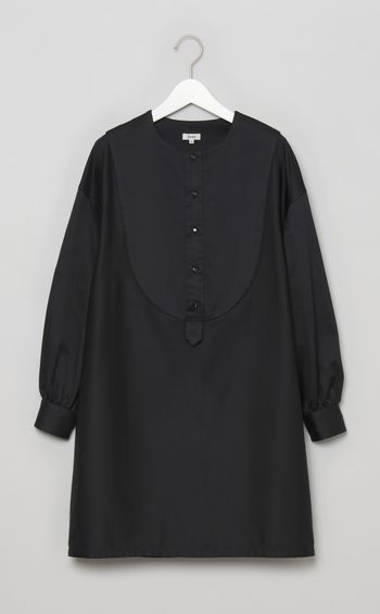 シルクポリエステルコクーンワンピース