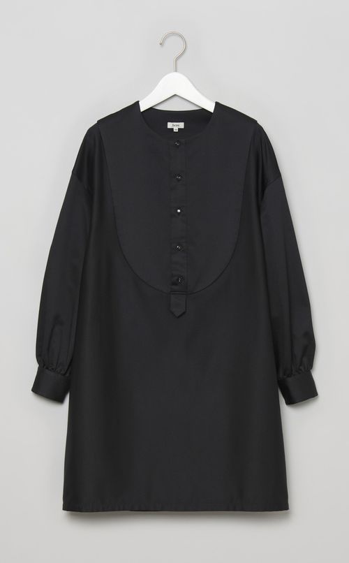 シルクポリエステルコクーンワンピース