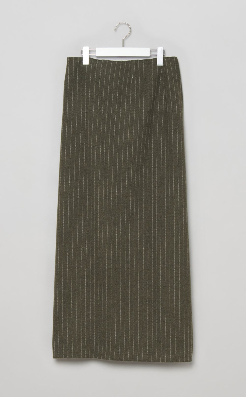 ウールストライプ Iラインスカート
