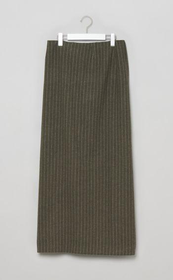 ウールストライプ Iラインスカート