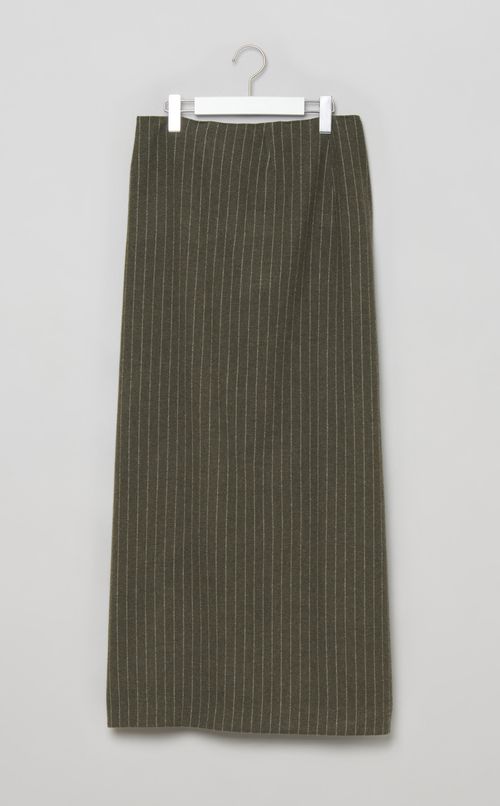 ウールストライプ Iラインスカート
