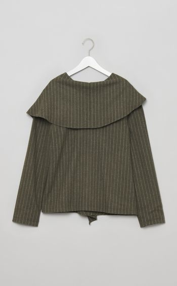 2wayウールストライプブラウス