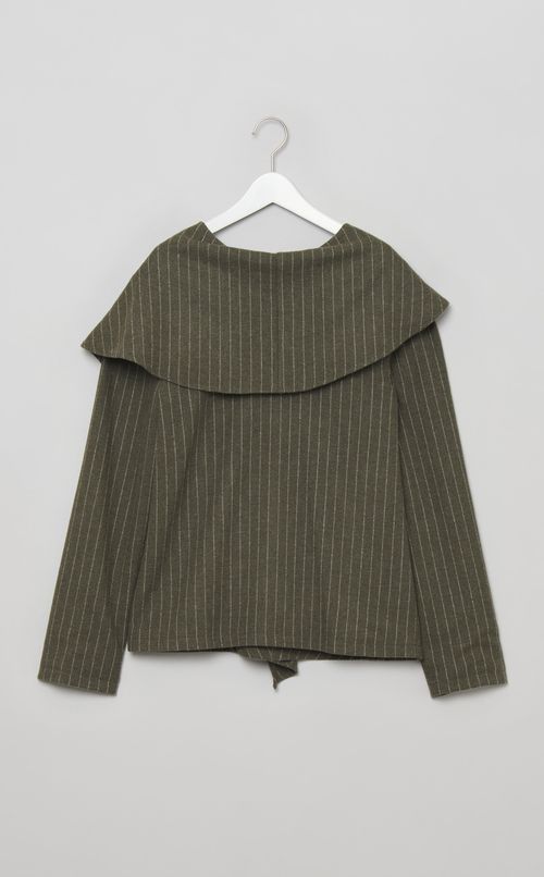 2wayウールストライプブラウス