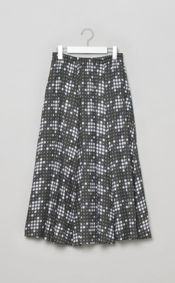 LEDチェックプリントギャザースカー卜