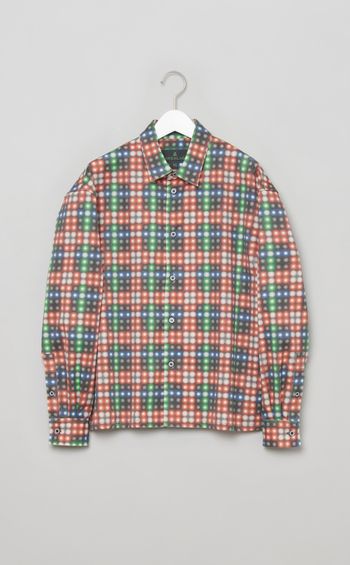 LEDチェックプリントシャツ