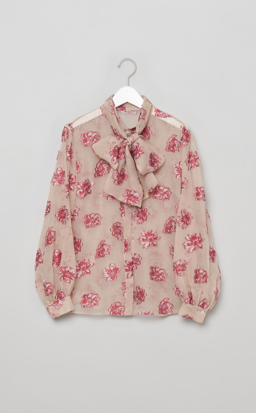 カットフラワーボウタイブラウス