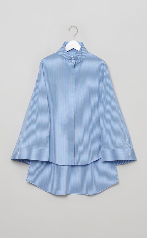 スタンドカラーマントシャツ