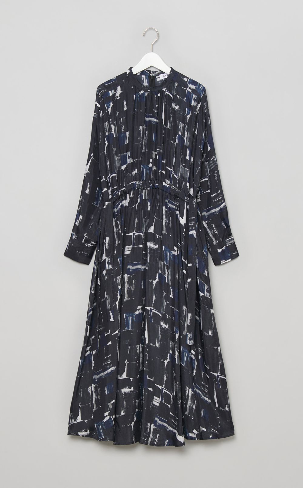 ペインティングプリントギャザードレス