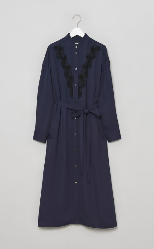 レースコンビシャツワンピース