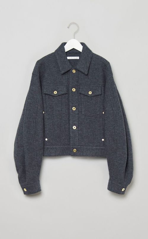 ウールボリュームスリーブショートブルゾン