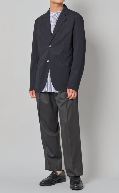 ストライプバンドカラーシャツ