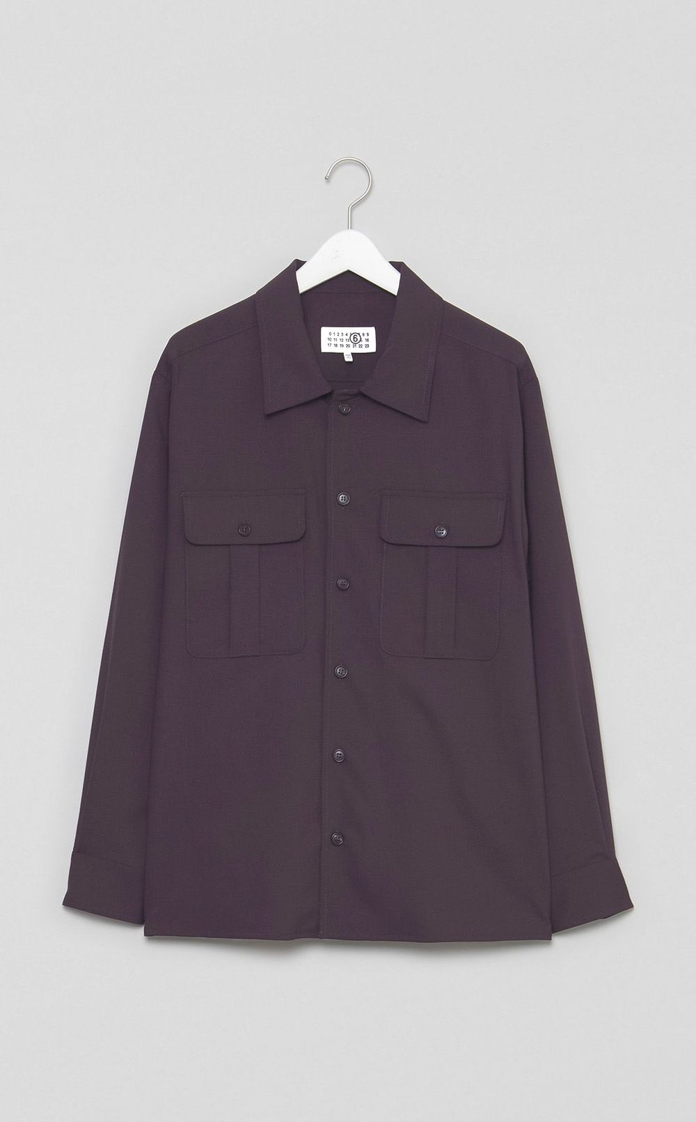 オープンカラーロングスリーブシャツ