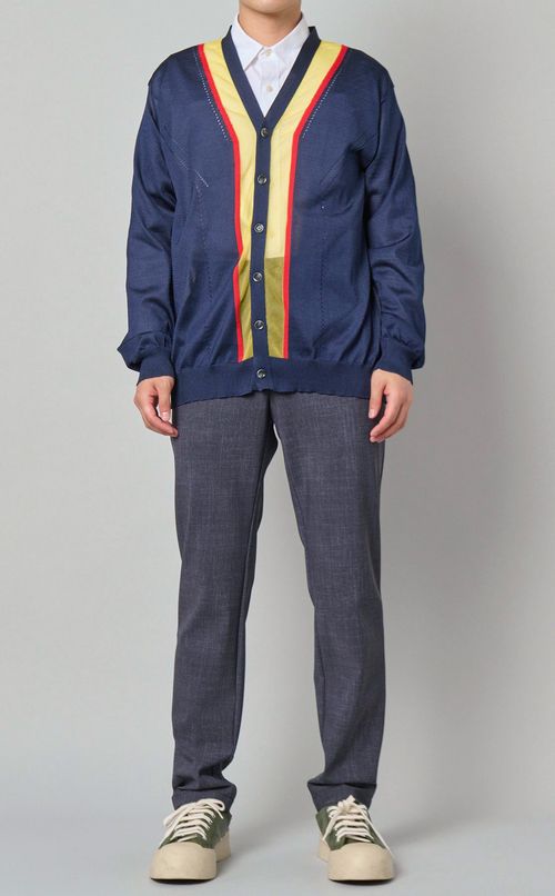 シアーVネックカーディガン