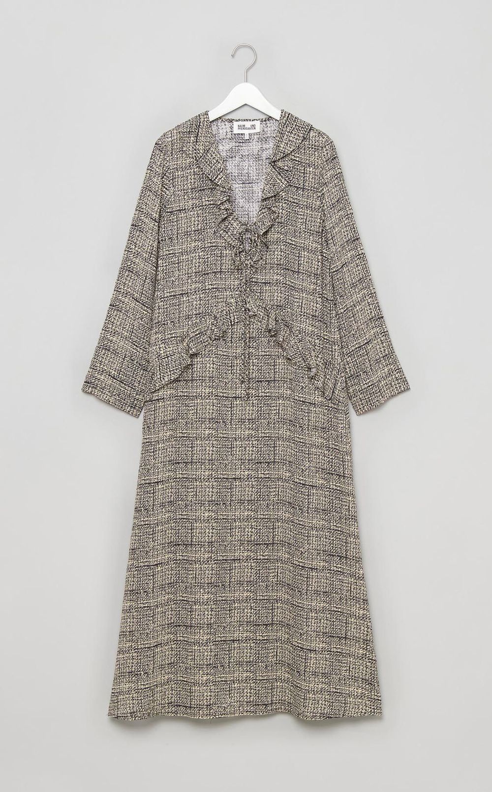 ツイルプリントフリルトリムワンピース