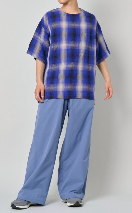 リネンチェックTシャツ