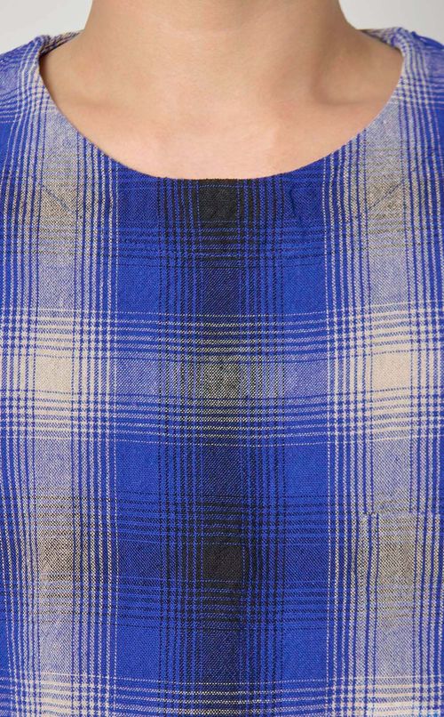 リネンチェックTシャツ