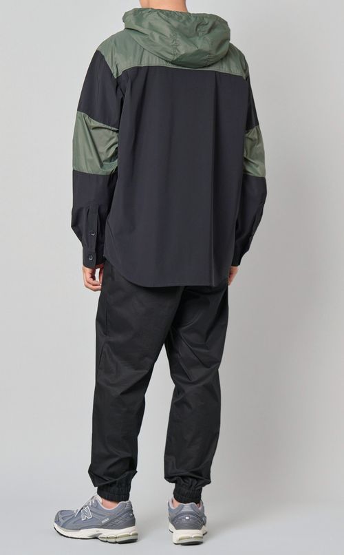 バイカラーフーディブルゾン