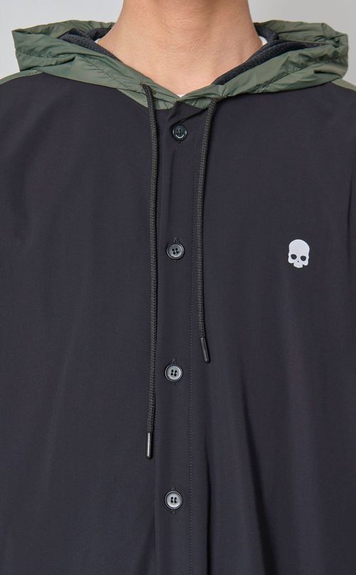 バイカラーフーディブルゾン