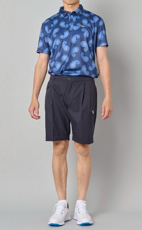 【手洗い可】ペイズリーポロシャツ