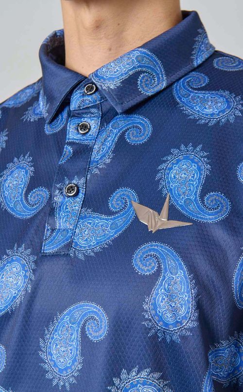 【手洗い可】ペイズリーポロシャツ