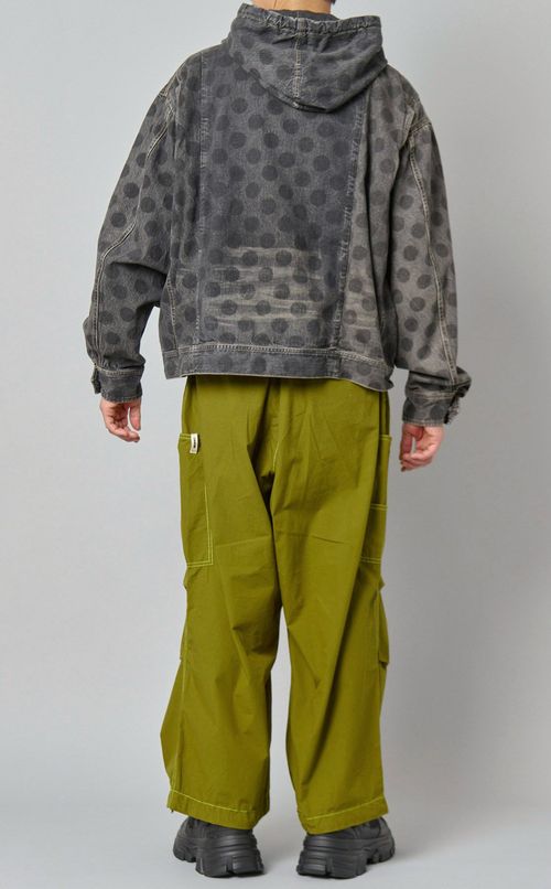 ドットデニムフーデッドジャケット