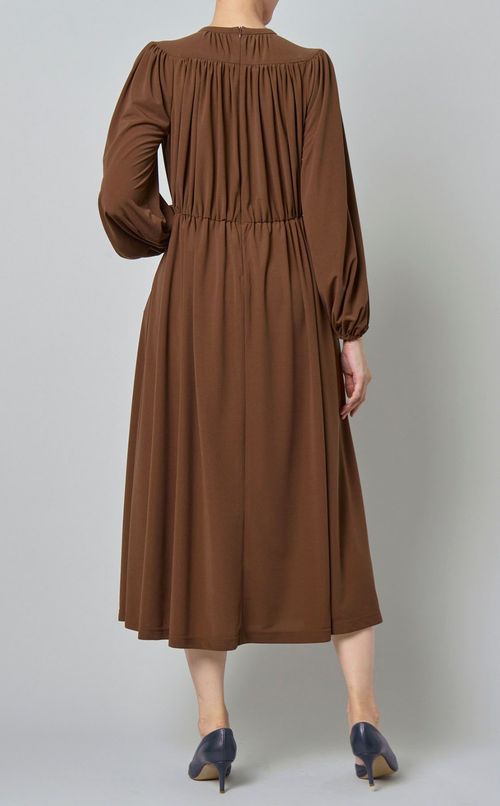 シフォンジャージーギャザードレス