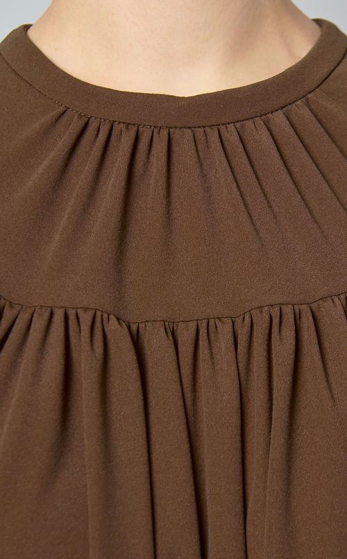 シフォンジャージーギャザードレス