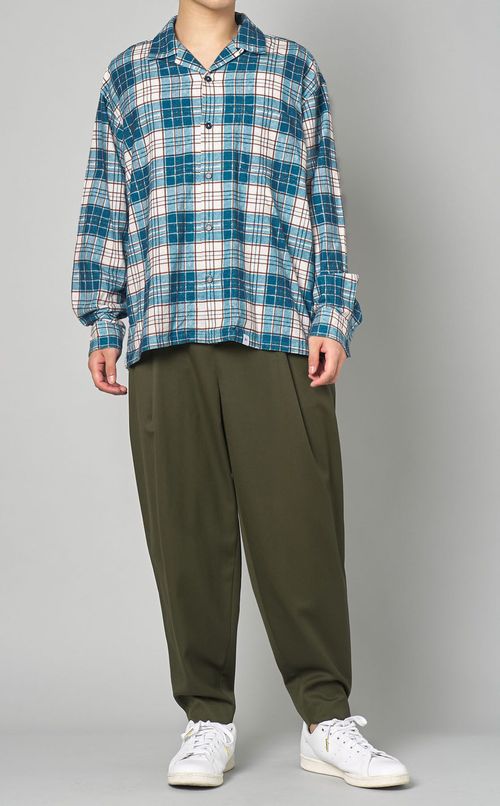 チェックプリントネルシャツ