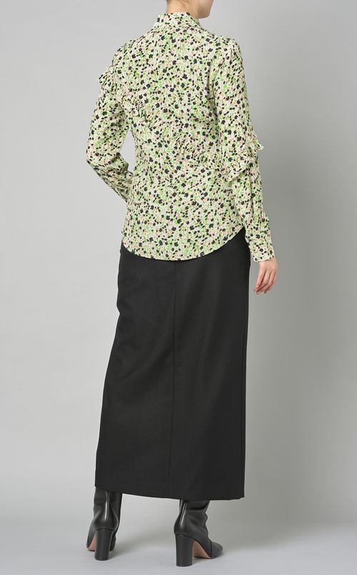 コラージュフラワープリントブラウス