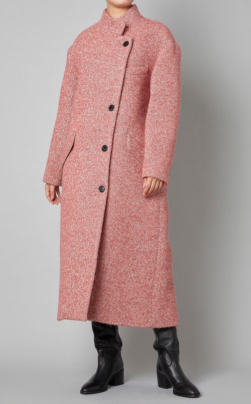 ヘリンボーンウールロングコート