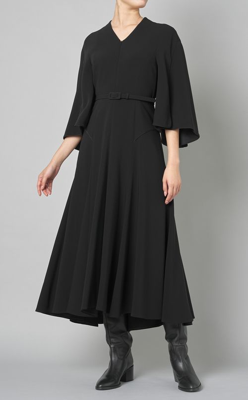 ジョーゼットフレアスリーブワンピース