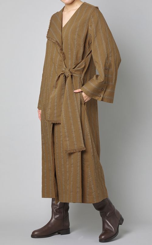 ストライプガウンロングワンピース