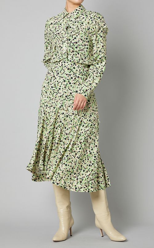 コラージュフラワープリントブラウス